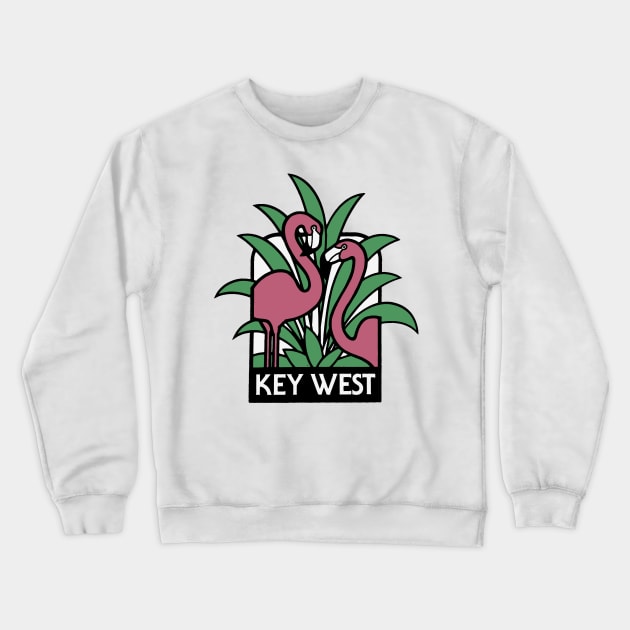 Key West Flamingos Crewneck Sweatshirt by zsonn